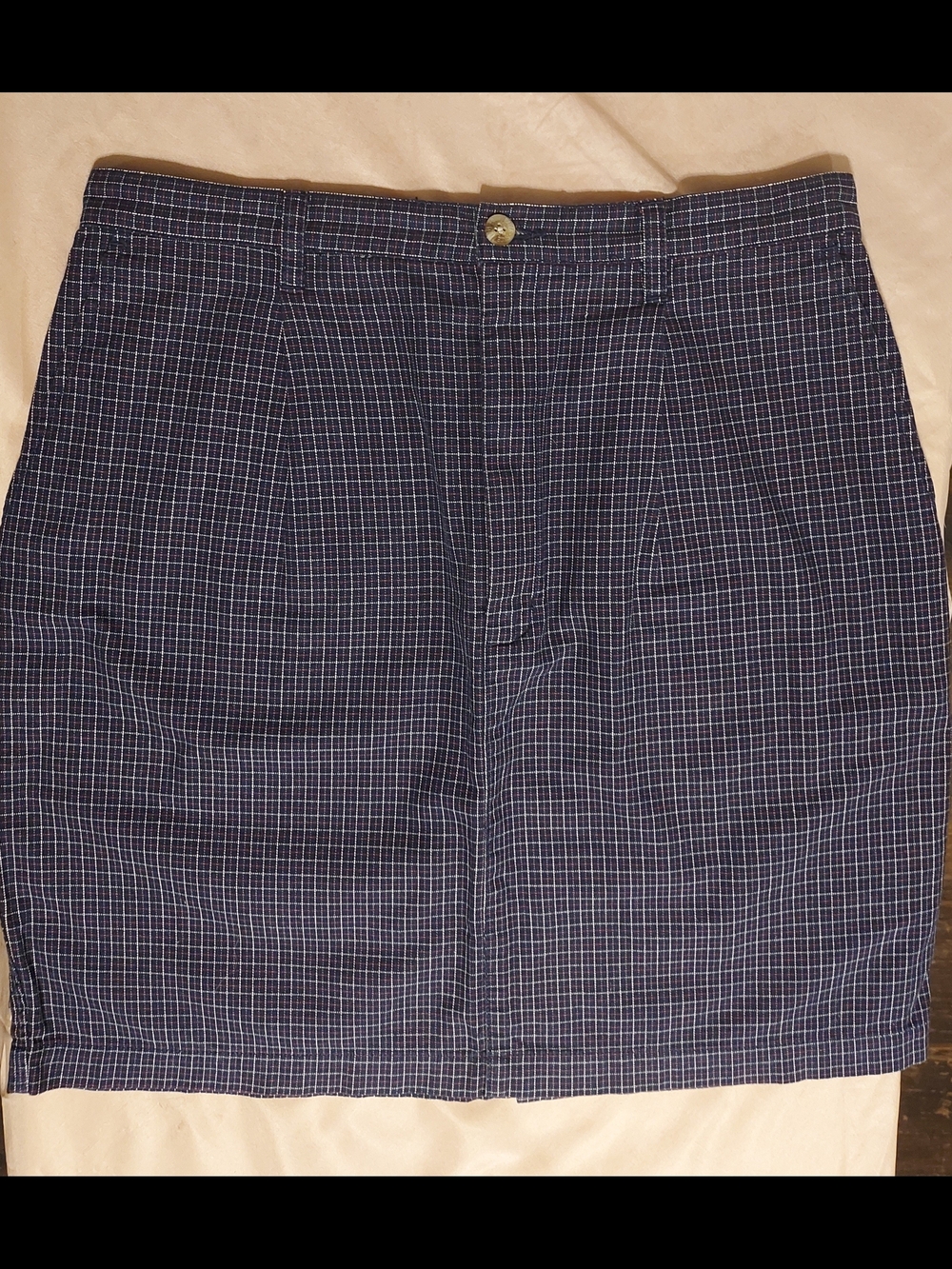 Eddie Bauer Navy Plaid Pencil Skirt